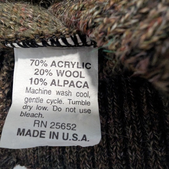 VTG Protege V Neck Speckled Knit Sweater Acrylic Wool Alpaca Blend Men's Sz L - Picture 6 of 6